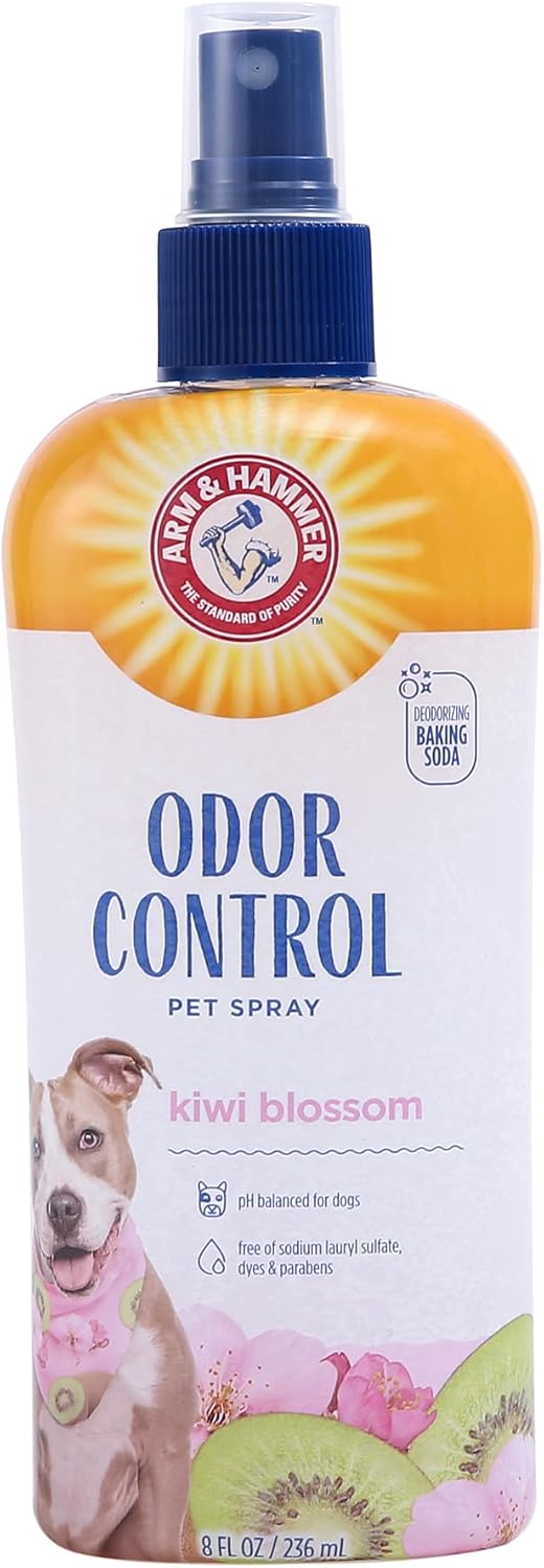 Arm & Hammer for Pets Super Deodorizing Spray for Dogs | Best Odor Eliminating Spray for All Dogs & Puppies | Fresh Kiwi Blossom Scent That Smells Great, 8 Ounces