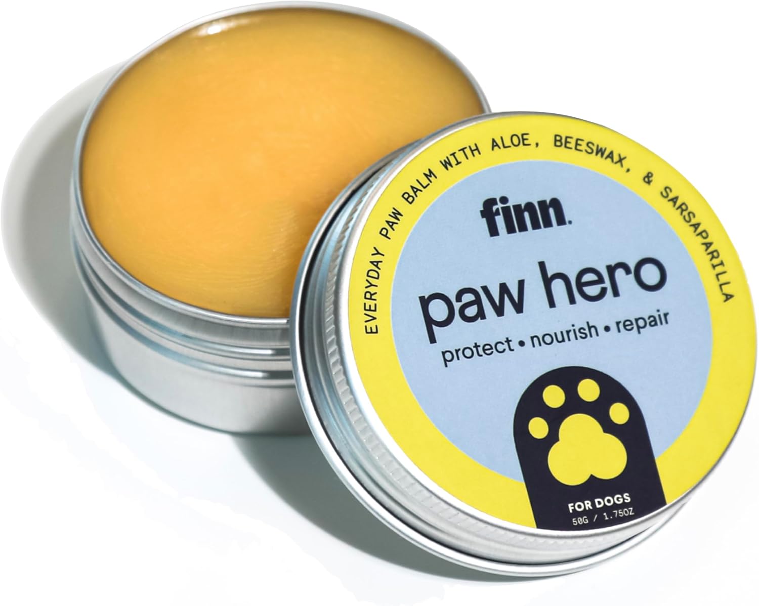 Finn Paw Hero | Natural Revitalizing Dog Paw Balm | Protect, Nourish & Repair Paws from Dryness, Damage & Fall Adventures - 1.75 oz