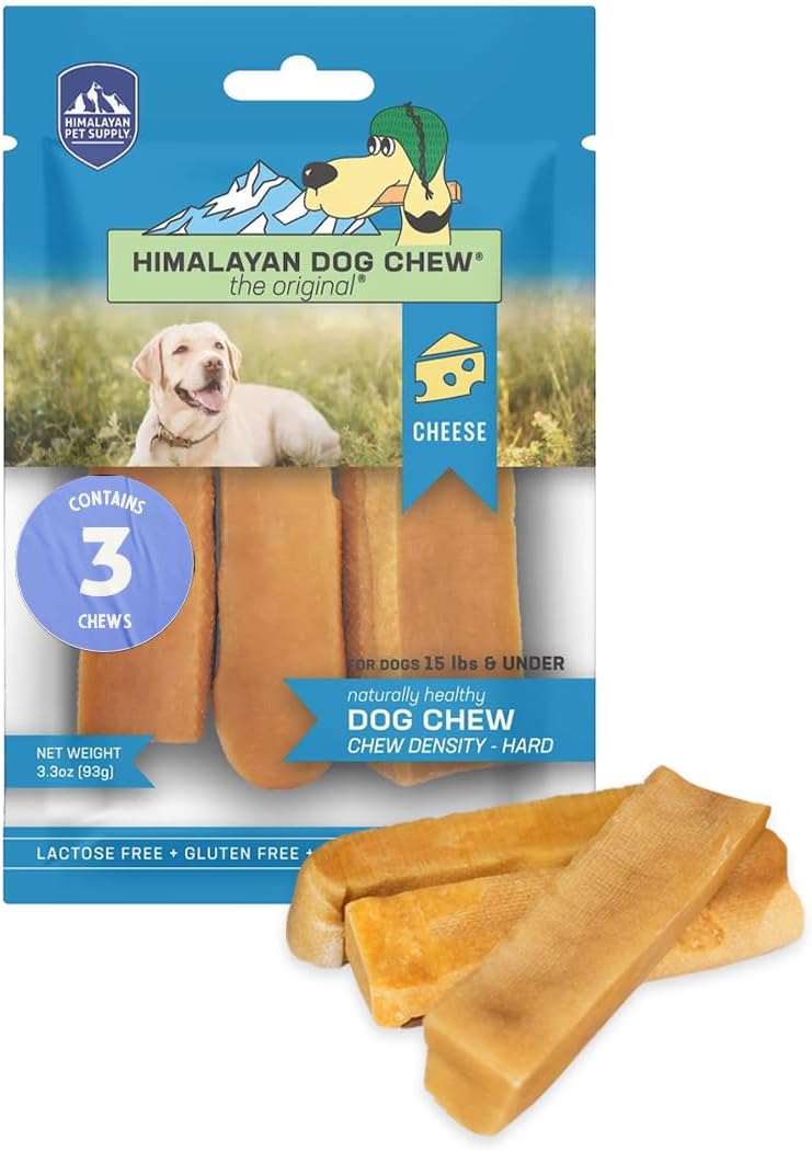 Himalayan Dog Chew Original Yak Cheese Dog Chew, 3 Small Sticks, 1.1 oz, Gluten Free, Healthy Dog Treats, Grain & Lactose Free 100% Natural, Long Lasting Dog Chews for Dogs Under 15 lbs