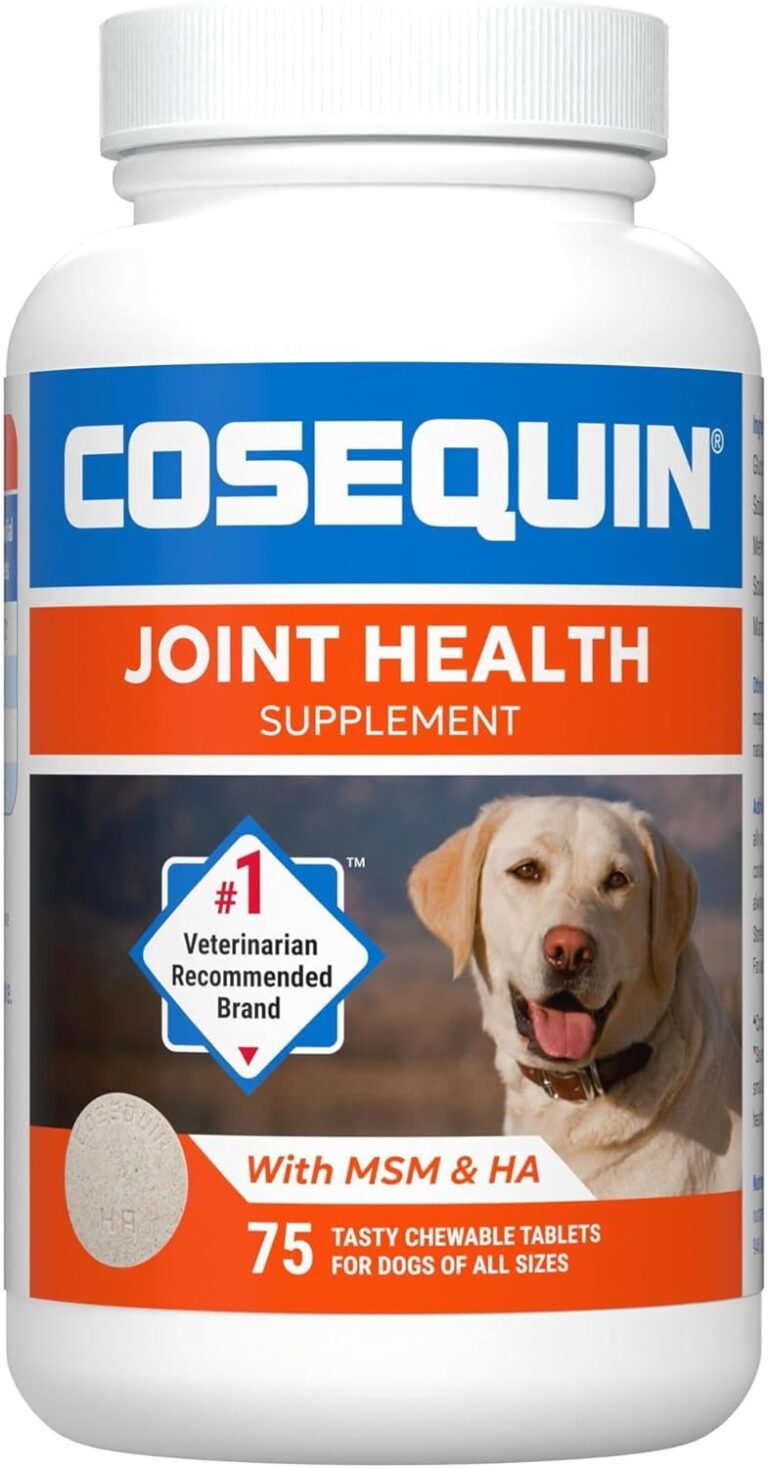 Nutramax Laboratories Cosequin Maximum Strength Joint Health Supplement for Dogs - With Glucosamine, Chondroitin, MSM, and Hyaluronic Acid, 75 Chewable Tablets (Pack of 1)