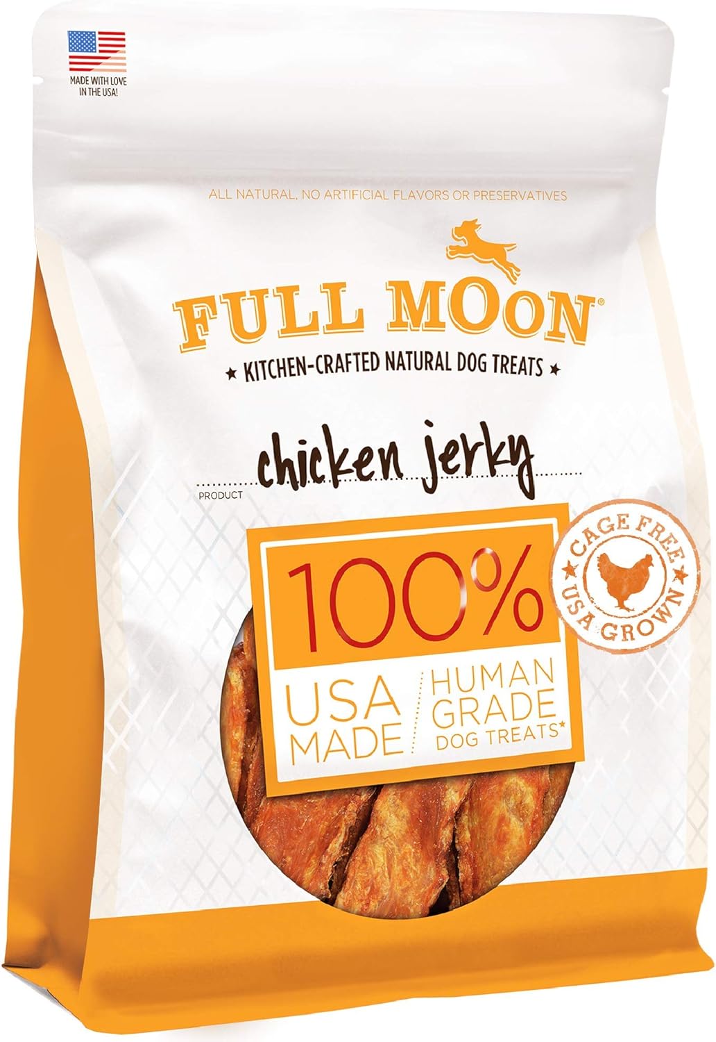 Full Moon Chicken Jerky Healthy All Natural Dog Treats Human Grade Made in USA Grain Free 12 oz