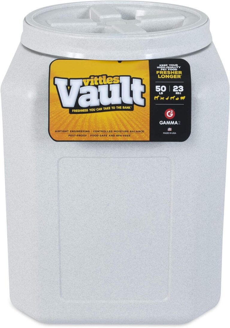 Gamma2 Vittles Vault Airtight Dog Food Storage Container - Fits up to 50 Pounds of Dry Pet Food - Perfect for Cat and Puppy Kibble - BPA-Free Plastic - Made in the USA - 14" L x 20" H