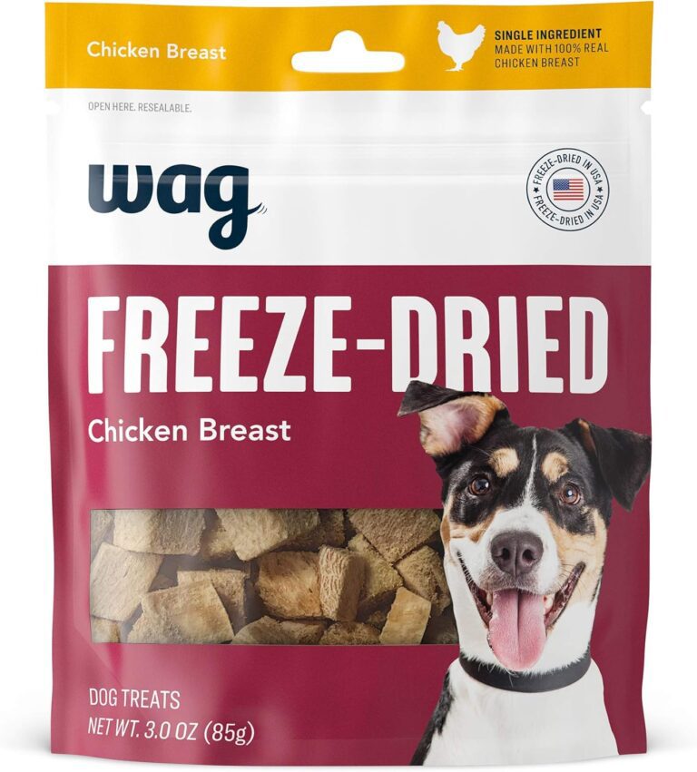 Amazon Brand - Wag Freeze-Dried Raw Single Ingredient Dog Treats Chicken Breast 3 Ounce (Pack of 1)