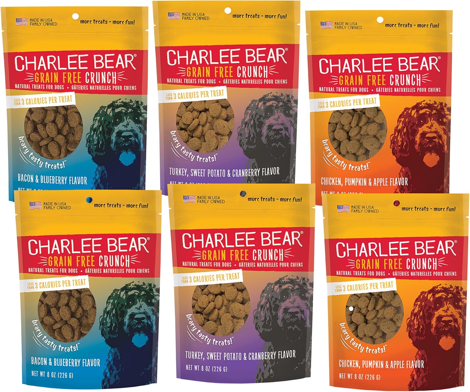 Charlee Bear Bear Crunch Variety Pack (6 Pack), 8 oz